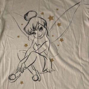 Disney Women’s Tinkerbell Beige Graphic T-shirt Size Small